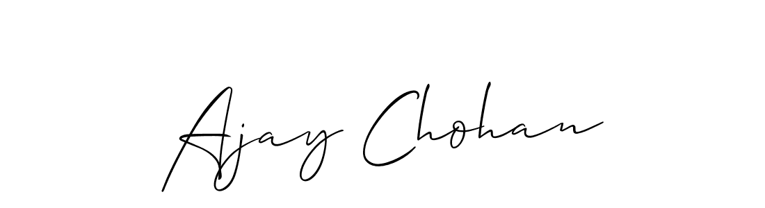 if you are searching for the best signature style for your name Ajay Chohan. so please give up your signature search. here we have designed multiple signature styles  using Allison_Script. Ajay Chohan signature style 2 images and pictures png