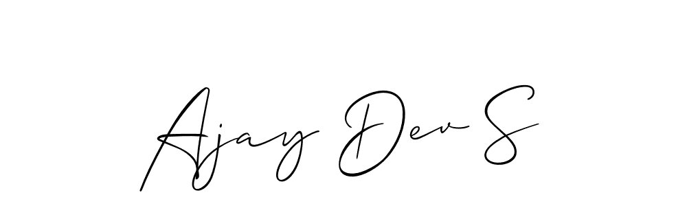 Create a beautiful signature design for name Ajay Dev S. With this signature (Allison_Script) fonts, you can make a handwritten signature for free. Ajay Dev S signature style 2 images and pictures png