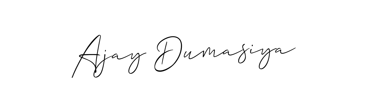 Create a beautiful signature design for name Ajay Dumasiya. With this signature (Allison_Script) fonts, you can make a handwritten signature for free. Ajay Dumasiya signature style 2 images and pictures png