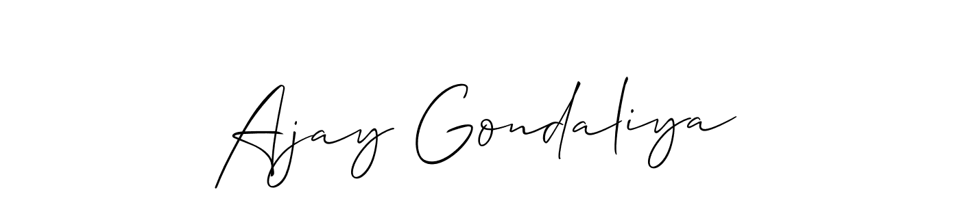 You can use this online signature creator to create a handwritten signature for the name Ajay Gondaliya. This is the best online autograph maker. Ajay Gondaliya signature style 2 images and pictures png