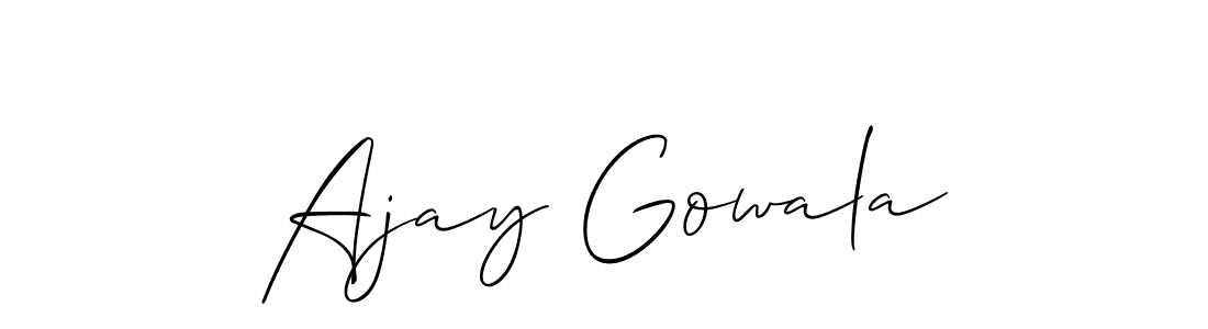 This is the best signature style for the Ajay Gowala name. Also you like these signature font (Allison_Script). Mix name signature. Ajay Gowala signature style 2 images and pictures png