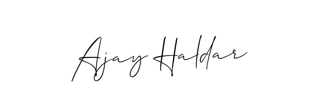 Use a signature maker to create a handwritten signature online. With this signature software, you can design (Allison_Script) your own signature for name Ajay Haldar. Ajay Haldar signature style 2 images and pictures png