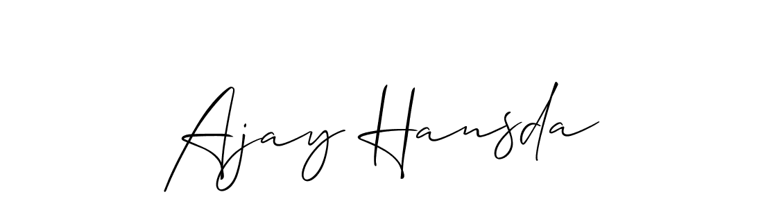 This is the best signature style for the Ajay Hansda name. Also you like these signature font (Allison_Script). Mix name signature. Ajay Hansda signature style 2 images and pictures png