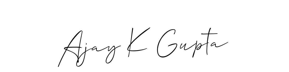 if you are searching for the best signature style for your name Ajay K Gupta. so please give up your signature search. here we have designed multiple signature styles  using Allison_Script. Ajay K Gupta signature style 2 images and pictures png