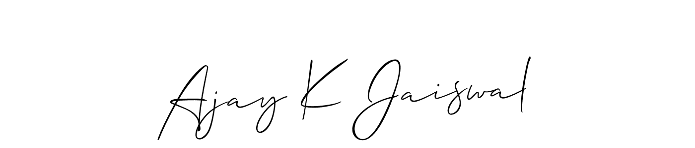 Make a beautiful signature design for name Ajay K Jaiswal. With this signature (Allison_Script) style, you can create a handwritten signature for free. Ajay K Jaiswal signature style 2 images and pictures png