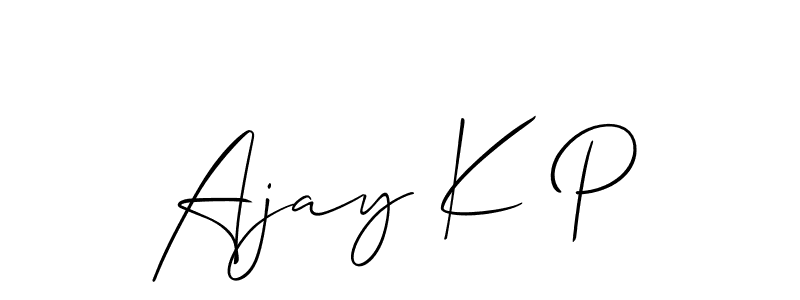 This is the best signature style for the Ajay K P name. Also you like these signature font (Allison_Script). Mix name signature. Ajay K P signature style 2 images and pictures png