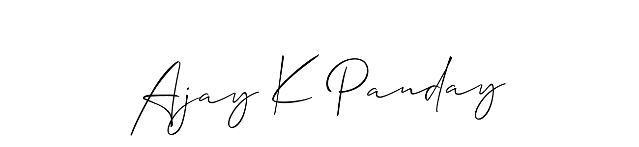 How to make Ajay K Panday signature? Allison_Script is a professional autograph style. Create handwritten signature for Ajay K Panday name. Ajay K Panday signature style 2 images and pictures png