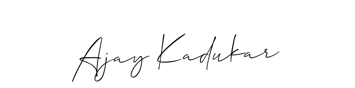 Make a beautiful signature design for name Ajay Kadukar. With this signature (Allison_Script) style, you can create a handwritten signature for free. Ajay Kadukar signature style 2 images and pictures png