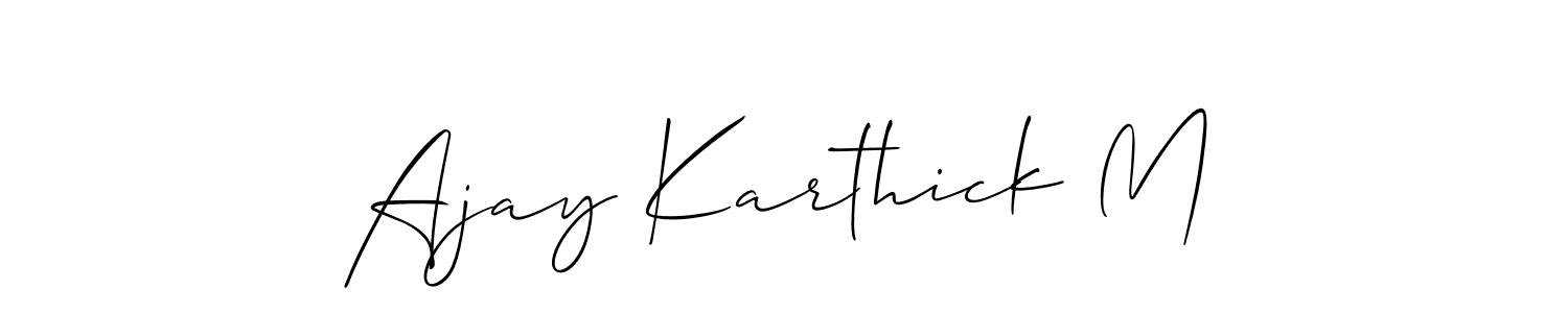 How to make Ajay Karthick M signature? Allison_Script is a professional autograph style. Create handwritten signature for Ajay Karthick M name. Ajay Karthick M signature style 2 images and pictures png