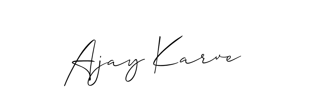 You should practise on your own different ways (Allison_Script) to write your name (Ajay Karve) in signature. don't let someone else do it for you. Ajay Karve signature style 2 images and pictures png