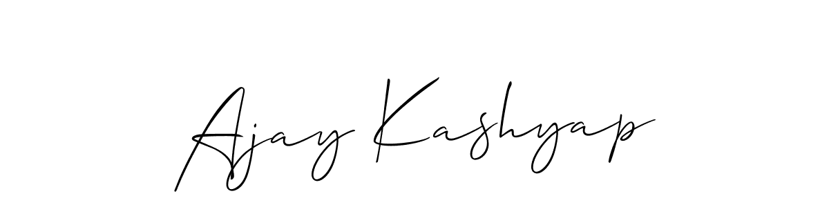 Make a beautiful signature design for name Ajay Kashyap. With this signature (Allison_Script) style, you can create a handwritten signature for free. Ajay Kashyap signature style 2 images and pictures png