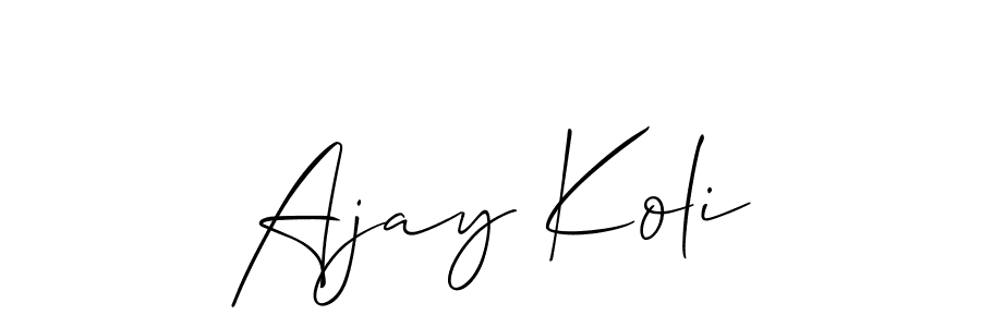This is the best signature style for the Ajay Koli name. Also you like these signature font (Allison_Script). Mix name signature. Ajay Koli signature style 2 images and pictures png