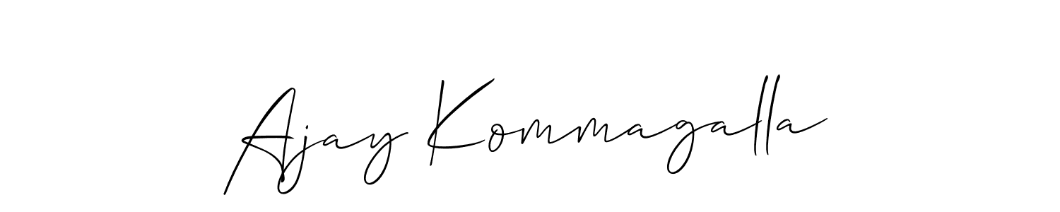 Make a short Ajay Kommagalla signature style. Manage your documents anywhere anytime using Allison_Script. Create and add eSignatures, submit forms, share and send files easily. Ajay Kommagalla signature style 2 images and pictures png