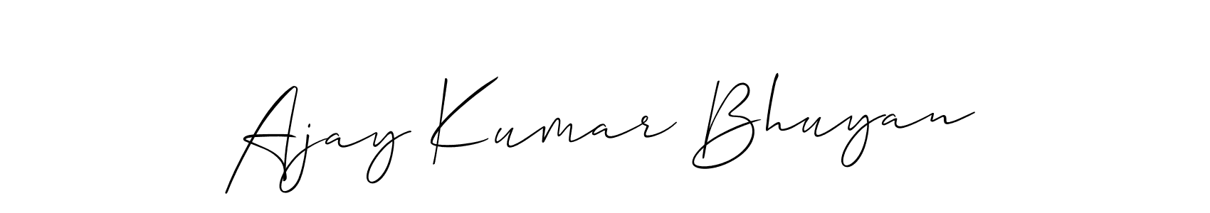 Create a beautiful signature design for name Ajay Kumar Bhuyan. With this signature (Allison_Script) fonts, you can make a handwritten signature for free. Ajay Kumar Bhuyan signature style 2 images and pictures png