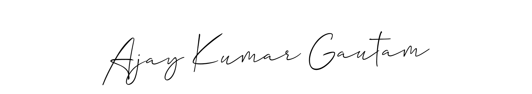 The best way (Allison_Script) to make a short signature is to pick only two or three words in your name. The name Ajay Kumar Gautam include a total of six letters. For converting this name. Ajay Kumar Gautam signature style 2 images and pictures png