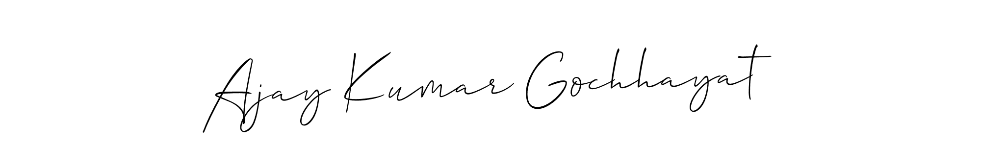 Make a beautiful signature design for name Ajay Kumar Gochhayat. With this signature (Allison_Script) style, you can create a handwritten signature for free. Ajay Kumar Gochhayat signature style 2 images and pictures png