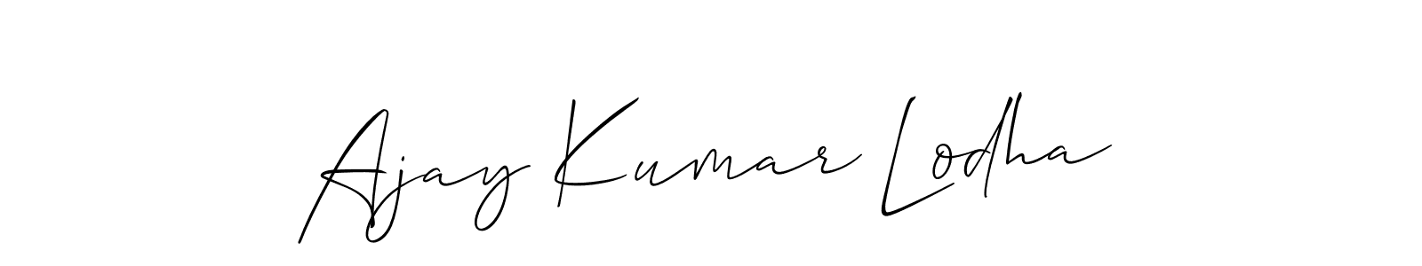 How to make Ajay Kumar Lodha signature? Allison_Script is a professional autograph style. Create handwritten signature for Ajay Kumar Lodha name. Ajay Kumar Lodha signature style 2 images and pictures png