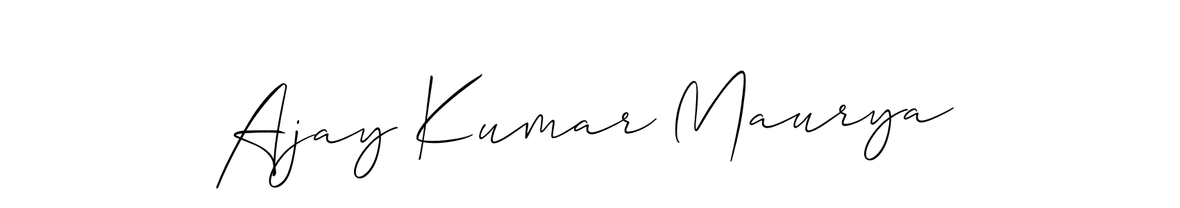 How to make Ajay Kumar Maurya name signature. Use Allison_Script style for creating short signs online. This is the latest handwritten sign. Ajay Kumar Maurya signature style 2 images and pictures png