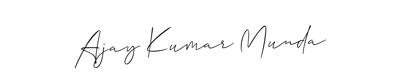 Allison_Script is a professional signature style that is perfect for those who want to add a touch of class to their signature. It is also a great choice for those who want to make their signature more unique. Get Ajay Kumar Munda name to fancy signature for free. Ajay Kumar Munda signature style 2 images and pictures png