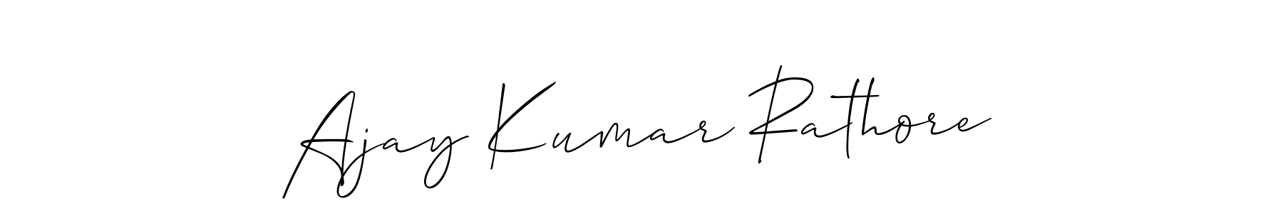 Also we have Ajay Kumar Rathore name is the best signature style. Create professional handwritten signature collection using Allison_Script autograph style. Ajay Kumar Rathore signature style 2 images and pictures png