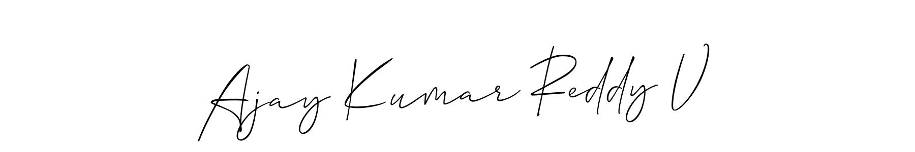 Also we have Ajay Kumar Reddy V name is the best signature style. Create professional handwritten signature collection using Allison_Script autograph style. Ajay Kumar Reddy V signature style 2 images and pictures png