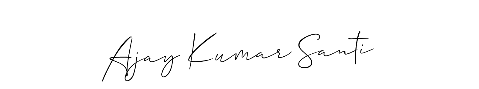 You should practise on your own different ways (Allison_Script) to write your name (Ajay Kumar Santi) in signature. don't let someone else do it for you. Ajay Kumar Santi signature style 2 images and pictures png
