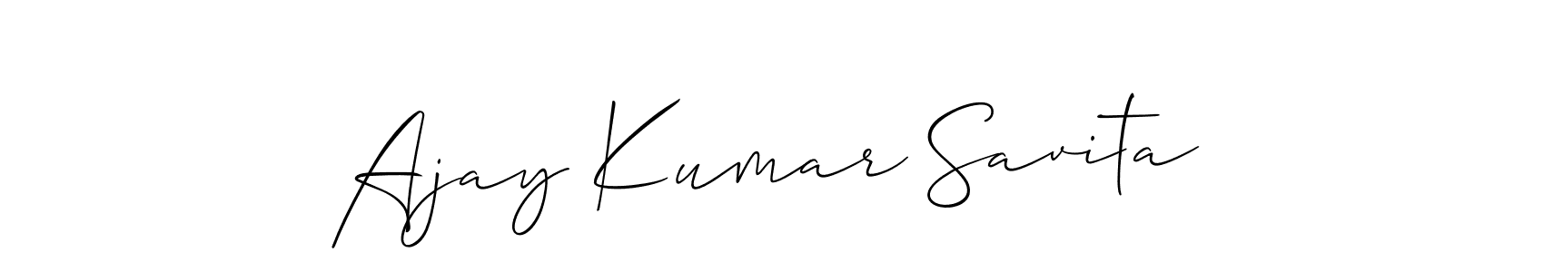 How to Draw Ajay Kumar Savita signature style? Allison_Script is a latest design signature styles for name Ajay Kumar Savita. Ajay Kumar Savita signature style 2 images and pictures png