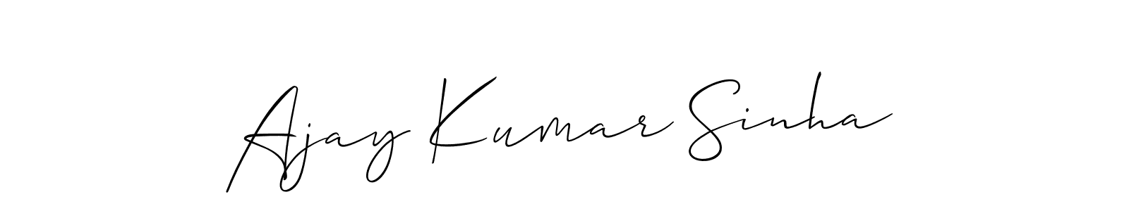 Design your own signature with our free online signature maker. With this signature software, you can create a handwritten (Allison_Script) signature for name Ajay Kumar Sinha. Ajay Kumar Sinha signature style 2 images and pictures png