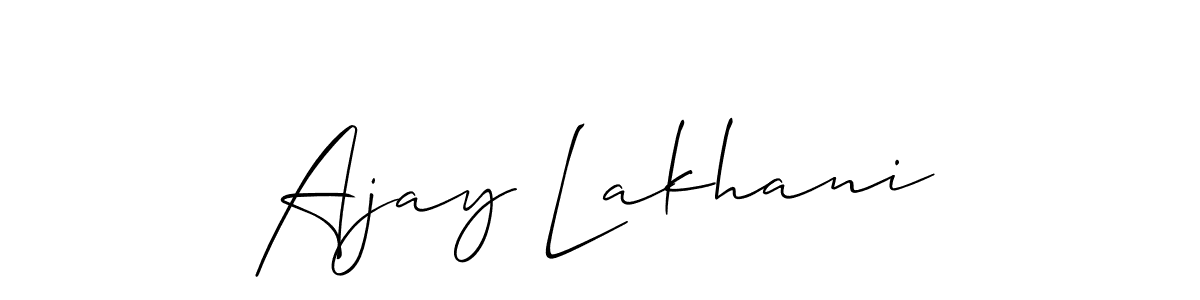 Also You can easily find your signature by using the search form. We will create Ajay Lakhani name handwritten signature images for you free of cost using Allison_Script sign style. Ajay Lakhani signature style 2 images and pictures png