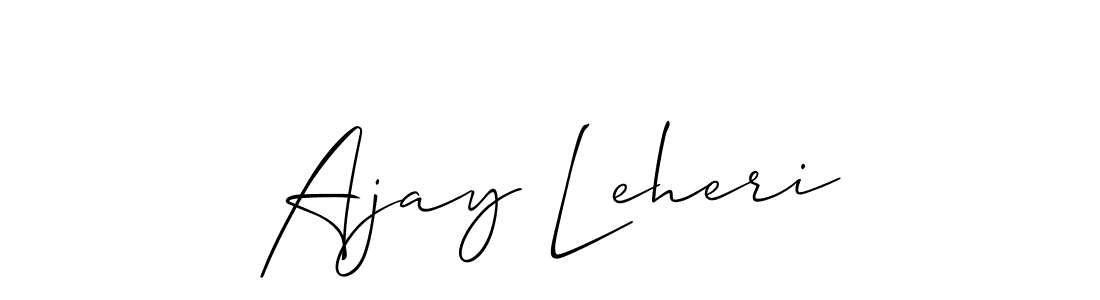 The best way (Allison_Script) to make a short signature is to pick only two or three words in your name. The name Ajay Leheri include a total of six letters. For converting this name. Ajay Leheri signature style 2 images and pictures png