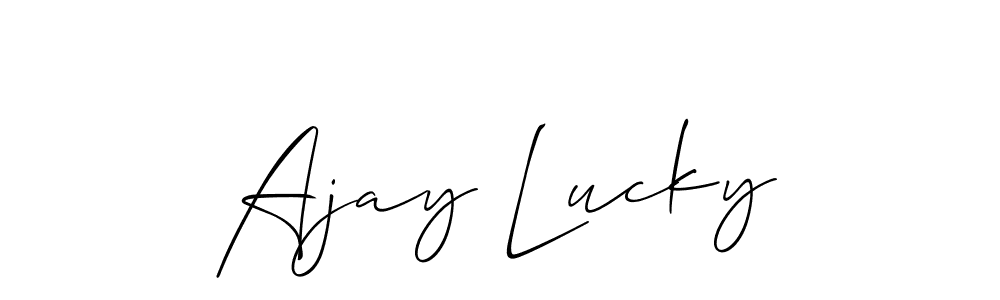 Create a beautiful signature design for name Ajay Lucky. With this signature (Allison_Script) fonts, you can make a handwritten signature for free. Ajay Lucky signature style 2 images and pictures png