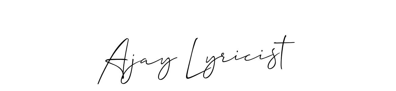 Design your own signature with our free online signature maker. With this signature software, you can create a handwritten (Allison_Script) signature for name Ajay Lyricist. Ajay Lyricist signature style 2 images and pictures png