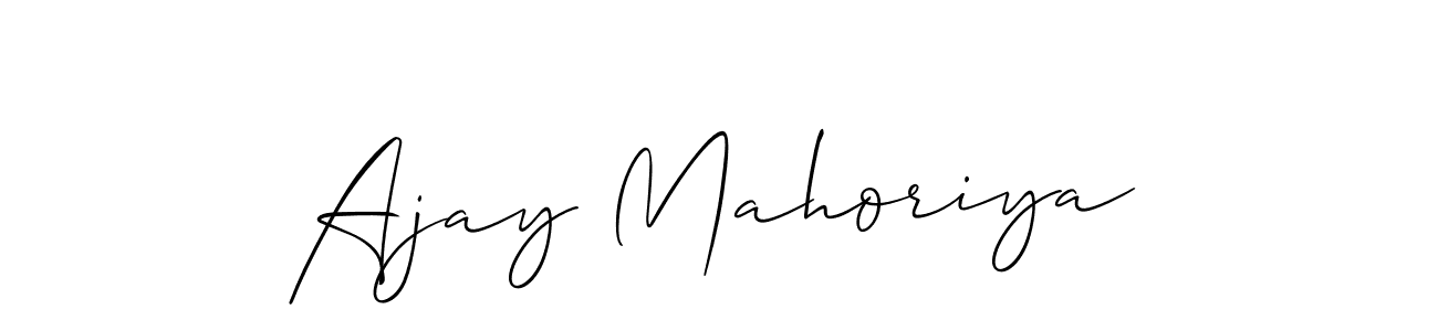 Also we have Ajay Mahoriya name is the best signature style. Create professional handwritten signature collection using Allison_Script autograph style. Ajay Mahoriya signature style 2 images and pictures png