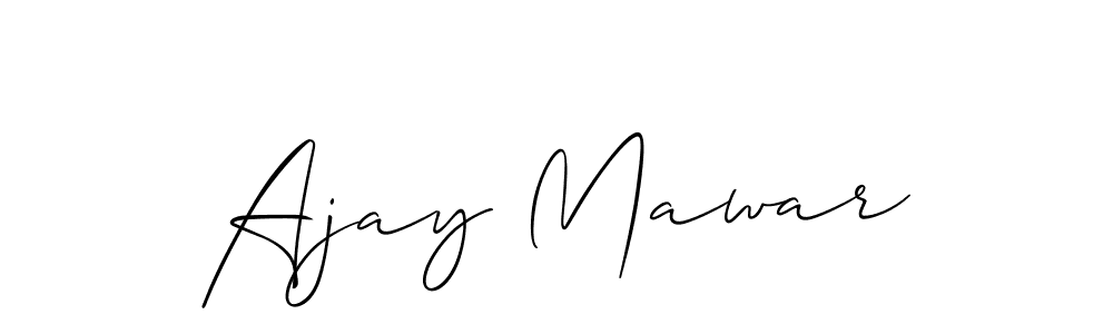 How to make Ajay Mawar name signature. Use Allison_Script style for creating short signs online. This is the latest handwritten sign. Ajay Mawar signature style 2 images and pictures png