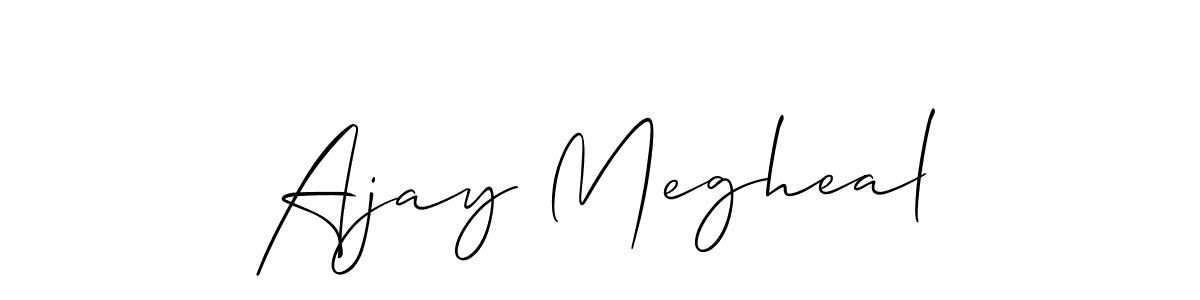 It looks lik you need a new signature style for name Ajay Megheal. Design unique handwritten (Allison_Script) signature with our free signature maker in just a few clicks. Ajay Megheal signature style 2 images and pictures png