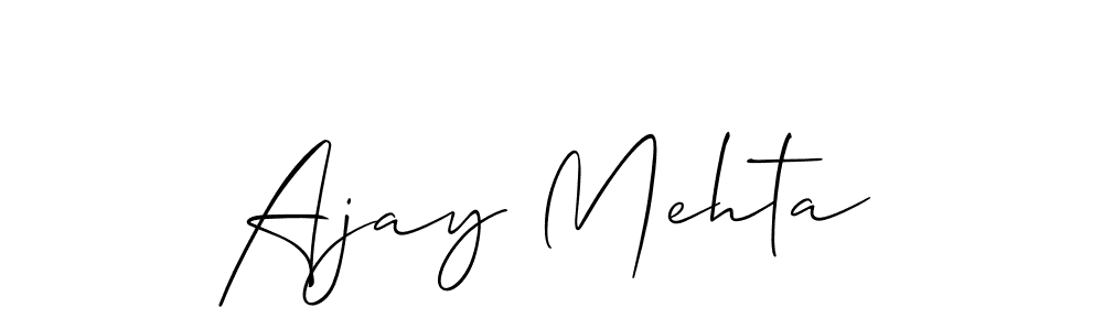 Also we have Ajay Mehta name is the best signature style. Create professional handwritten signature collection using Allison_Script autograph style. Ajay Mehta signature style 2 images and pictures png