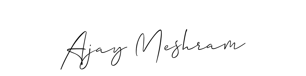 How to make Ajay Meshram name signature. Use Allison_Script style for creating short signs online. This is the latest handwritten sign. Ajay Meshram signature style 2 images and pictures png