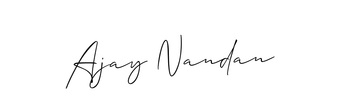 Use a signature maker to create a handwritten signature online. With this signature software, you can design (Allison_Script) your own signature for name Ajay Nandan. Ajay Nandan signature style 2 images and pictures png