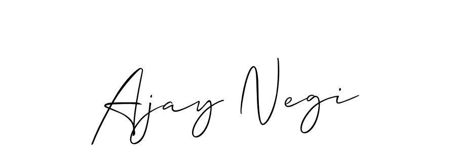 Make a beautiful signature design for name Ajay Negi. With this signature (Allison_Script) style, you can create a handwritten signature for free. Ajay Negi signature style 2 images and pictures png