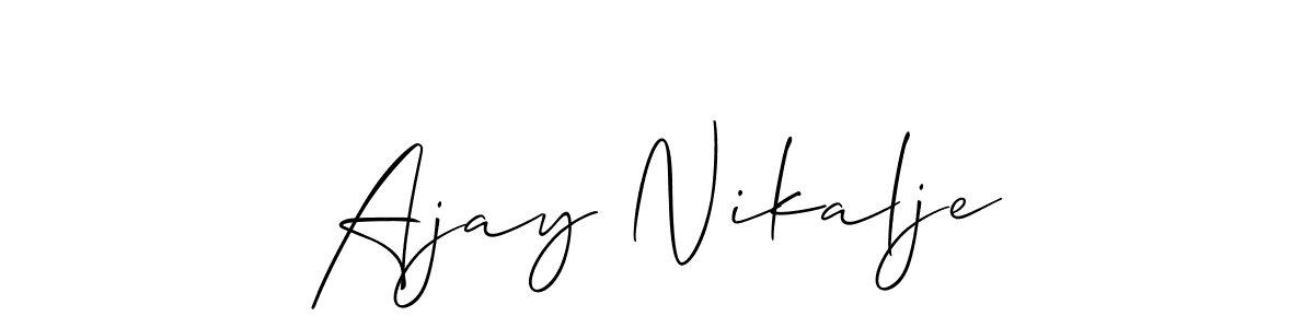 This is the best signature style for the Ajay Nikalje name. Also you like these signature font (Allison_Script). Mix name signature. Ajay Nikalje signature style 2 images and pictures png