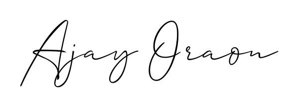 You should practise on your own different ways (Allison_Script) to write your name (Ajay Oraon) in signature. Don't let someone else do it for you. Ajay Oraon signature style 2 images and pictures png