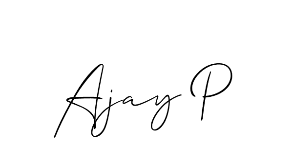 How to make Ajay P signature? Allison_Script is a professional autograph style. Create handwritten signature for Ajay P name. Ajay P signature style 2 images and pictures png