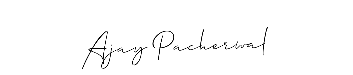 How to make Ajay Pacherwal name signature. Use Allison_Script style for creating short signs online. This is the latest handwritten sign. Ajay Pacherwal signature style 2 images and pictures png