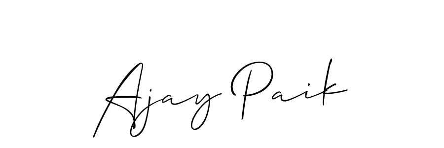 Also You can easily find your signature by using the search form. We will create Ajay Paik name handwritten signature images for you free of cost using Allison_Script sign style. Ajay Paik signature style 2 images and pictures png
