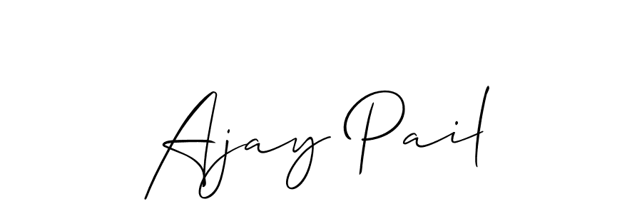 You should practise on your own different ways (Allison_Script) to write your name (Ajay Pail) in signature. don't let someone else do it for you. Ajay Pail signature style 2 images and pictures png