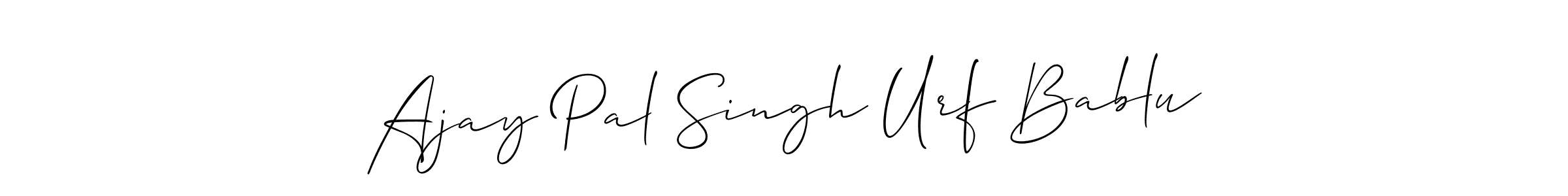 How to make Ajay Pal Singh Urf Bablu signature? Allison_Script is a professional autograph style. Create handwritten signature for Ajay Pal Singh Urf Bablu name. Ajay Pal Singh Urf Bablu signature style 2 images and pictures png