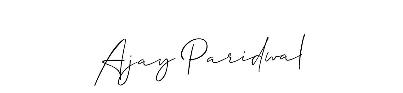 Create a beautiful signature design for name Ajay Paridwal. With this signature (Allison_Script) fonts, you can make a handwritten signature for free. Ajay Paridwal signature style 2 images and pictures png