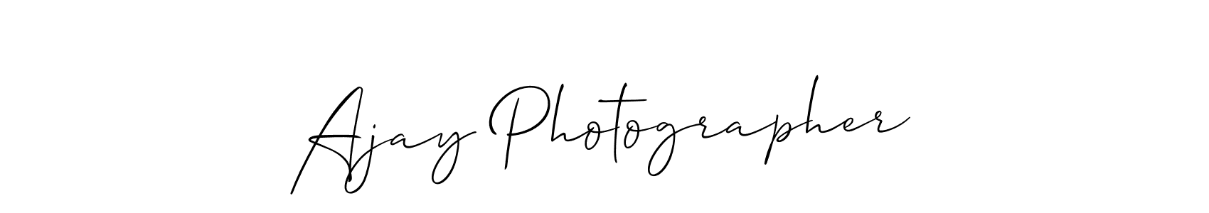 Use a signature maker to create a handwritten signature online. With this signature software, you can design (Allison_Script) your own signature for name Ajay Photographer. Ajay Photographer signature style 2 images and pictures png