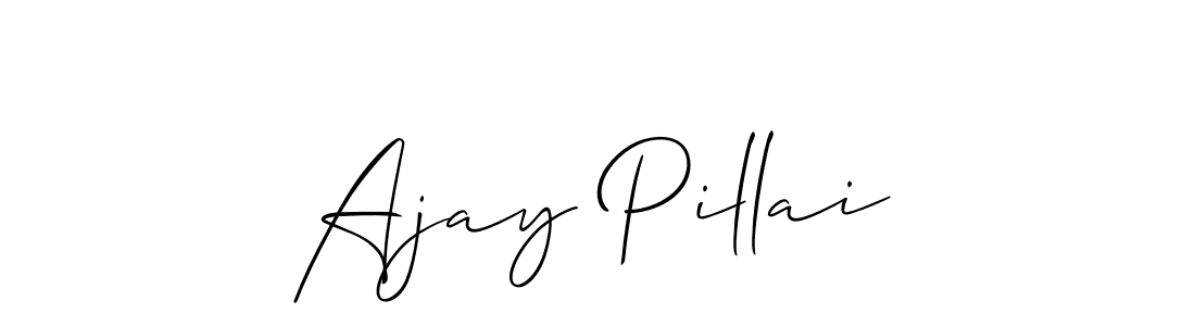 if you are searching for the best signature style for your name Ajay Pillai. so please give up your signature search. here we have designed multiple signature styles  using Allison_Script. Ajay Pillai signature style 2 images and pictures png