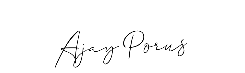 Create a beautiful signature design for name Ajay Porus. With this signature (Allison_Script) fonts, you can make a handwritten signature for free. Ajay Porus signature style 2 images and pictures png